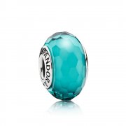 Teal Faceted broušené sklo Murano PANDORA