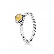 Silver ring, birthstone-November, citrine - 190854CIG - Prsteny | PANDORA