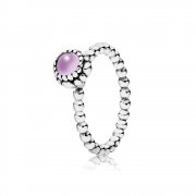 Silver ring, birthstone-February, amethyst - 190854AM - Prsteny | PANDORA