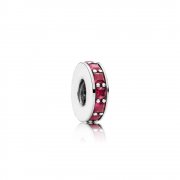 Abstract silver spacer with synthetic ruby - 791724SRU - Přívěsky | PANDORA