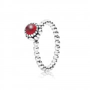 Silver ring, birthstone-January, garnet - 190854GA - Prsteny | PANDORA