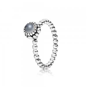 Silver ring, birthstone-June, grey moonstone - 190854MSG - Prsteny | PANDORA