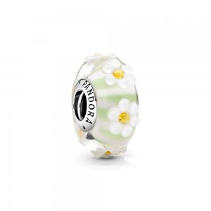 PANDORA Stříbrný Přívěsek Daisy Sklo Murano 798798C00