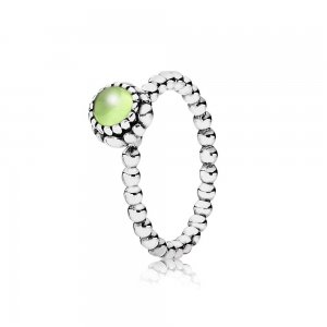 Silver ring, birthstone-August, peridot - 190854PE - Prsteny | PANDORA