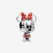 PANDORA Přívěsek Disney myška Minnie s puntíkovanými šaty a mašlí 798880C02