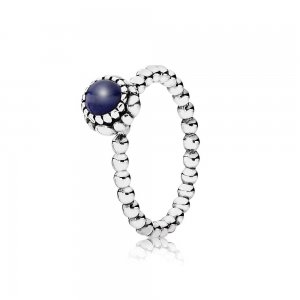 Silver ring, birthstone-September, Lapis Lazuli - 190854LP - Prsteny | PANDORA