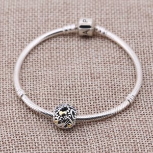 Přívěsek šíření lásky, sterlingové stříbro, 14k zlato - 791372 - Přívěsky | PANDORA