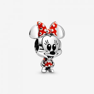 PANDORA Přívěsek Disney myška Minnie s puntíkovanými šaty a mašlí 798880C02