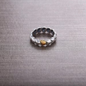 Prsten, sterlingové stříbro, 14kt zlato - 190898 - Prsteny | PANDORA