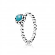 Silver ring, birthstone-December, turquoise - 190854TQ - Prsteny | PANDORA