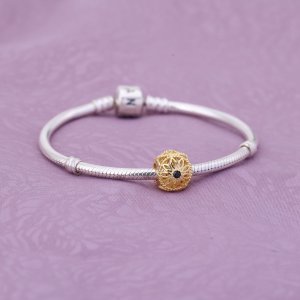 Přívěsek filigránový květ třapatky, 14kt zlato, černý spinel - 750821SPB - Přívěsky | PANDORA