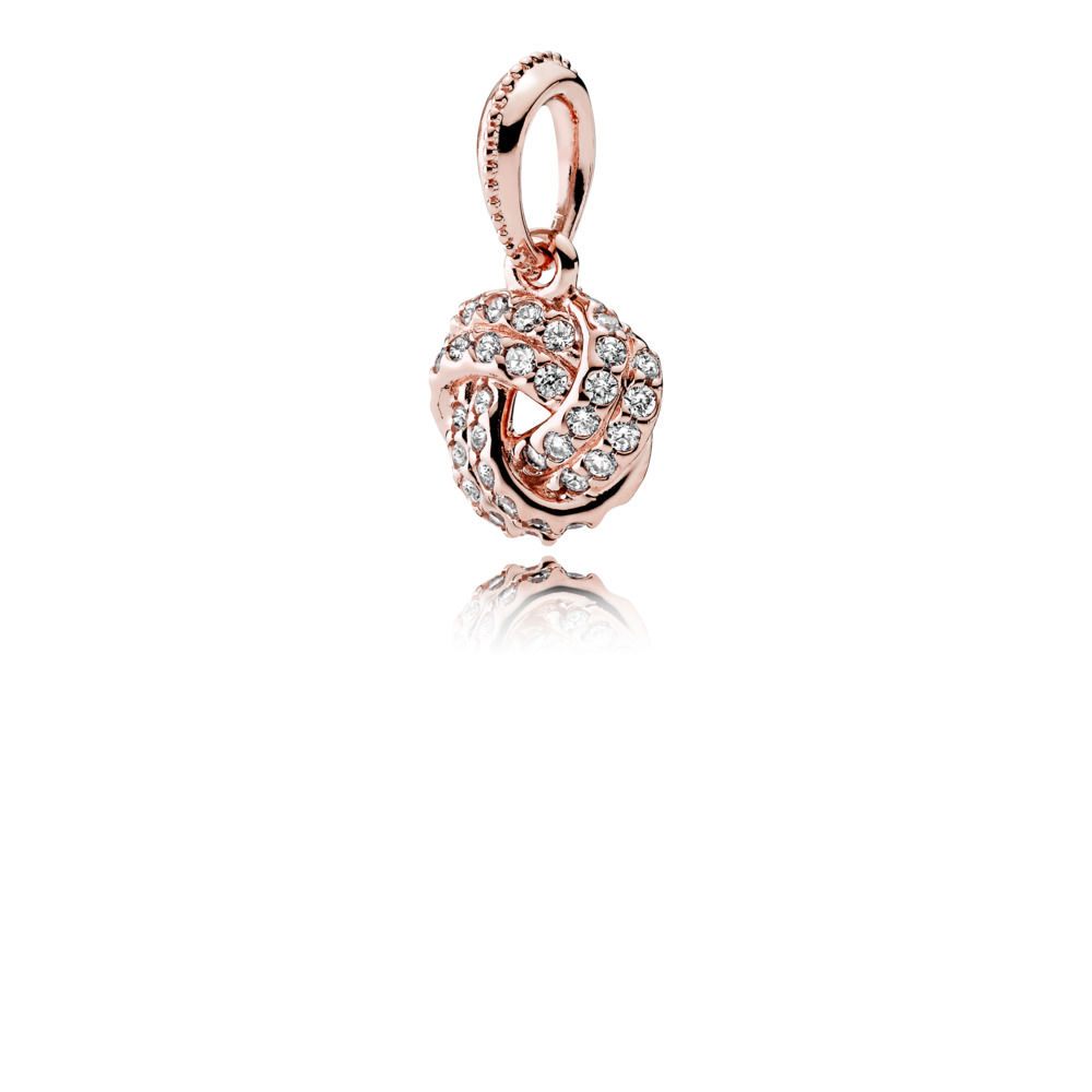 pandora rose přívěsek třpytivý uzlíček lásky 380385cz