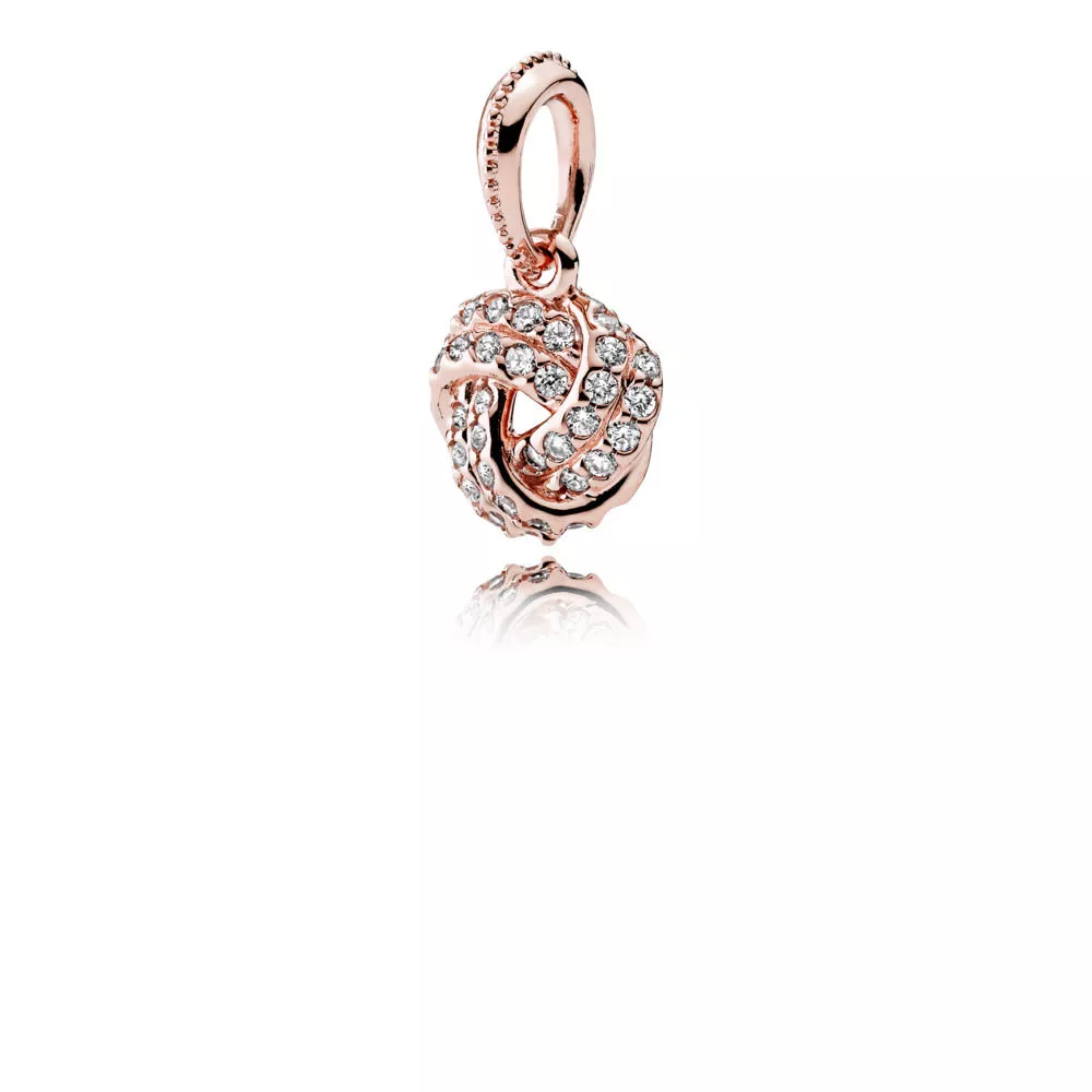 pandora rose přívěsek třpytivý uzlíček lásky 380385cz