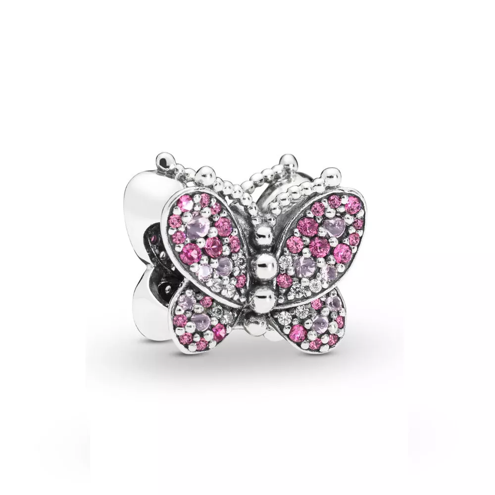 sezónní klip oslnivý růžový motýl pandora 797882nccmx