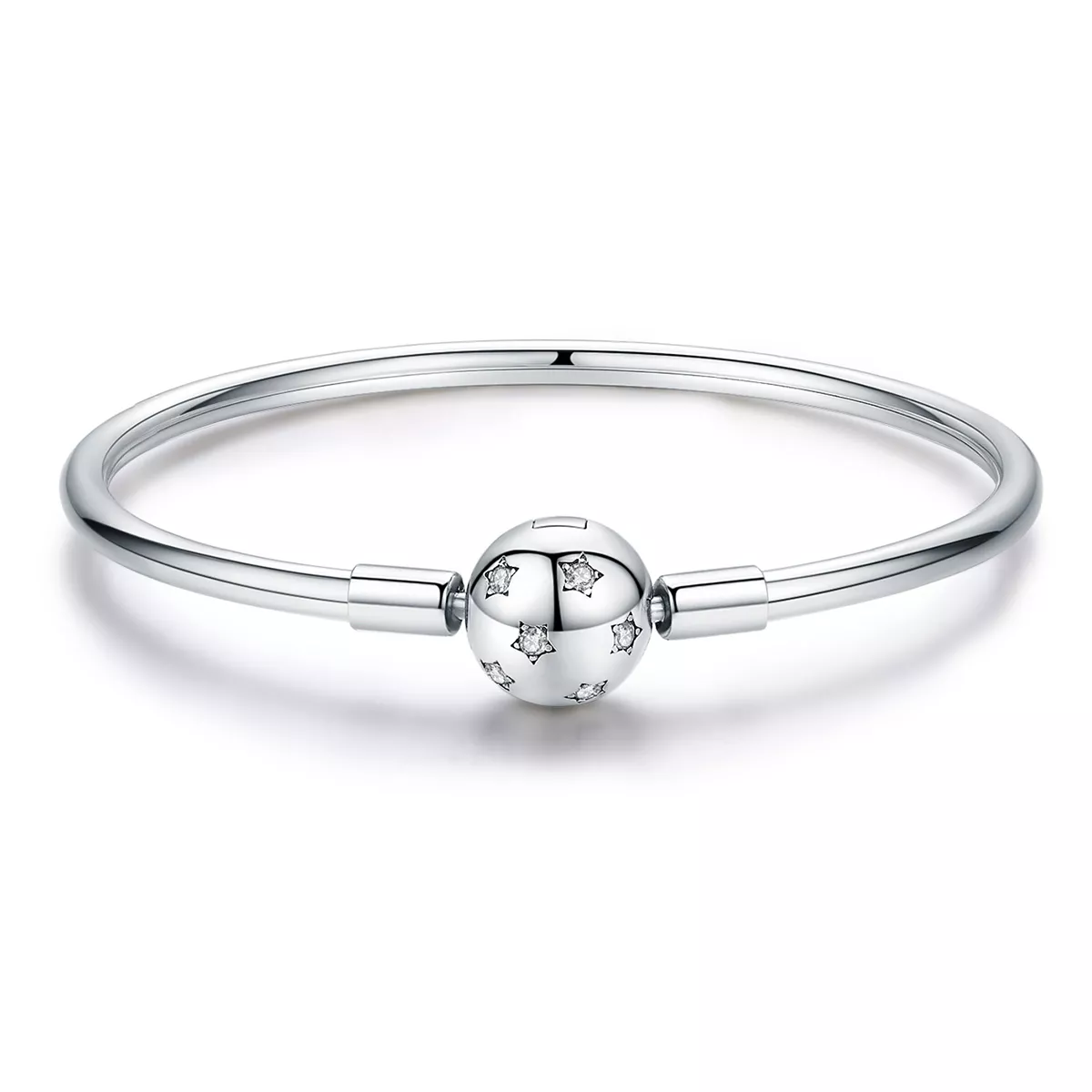 stříbrné pevný náramek klidné srdce scb144 kubická zirkonie pandora styl