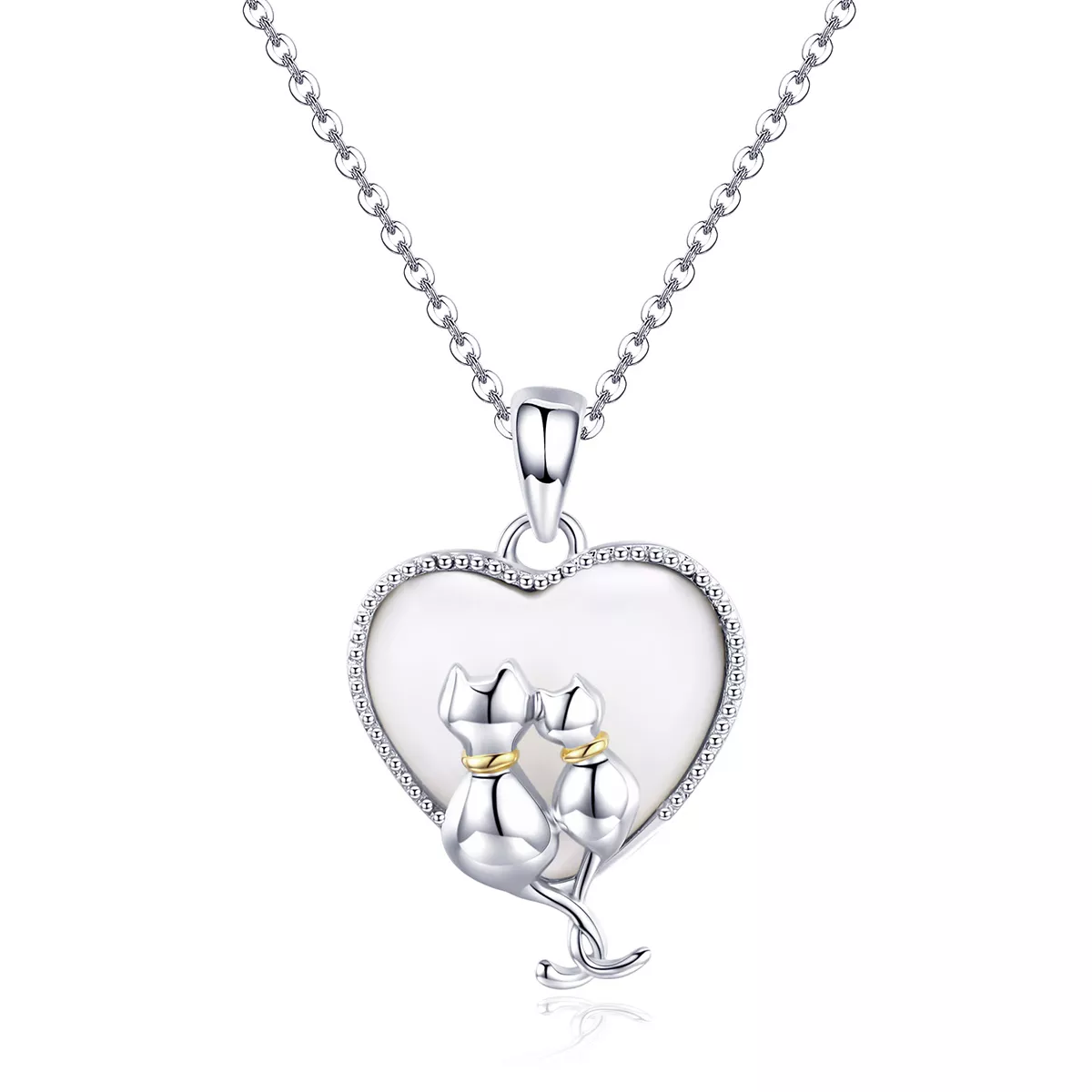 stříbrné náhrdelník pár kočka scn297 pandora styl
